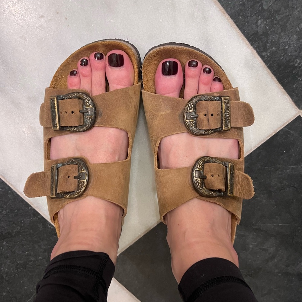 Plakton Suede Buckle Slides